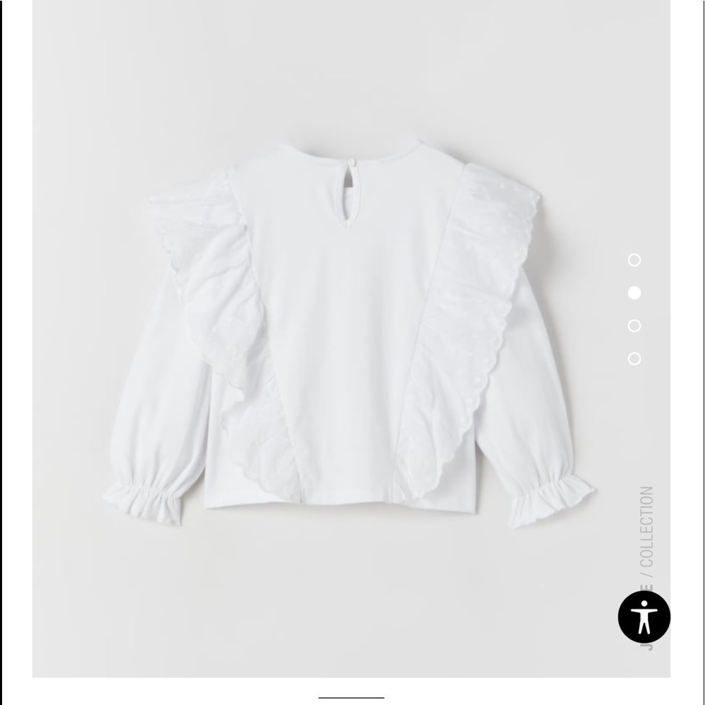 Zara White Ruffled Lace Top - Picture 3 of 8
